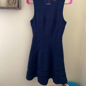 Blue Dress with Black Detail on Bottom